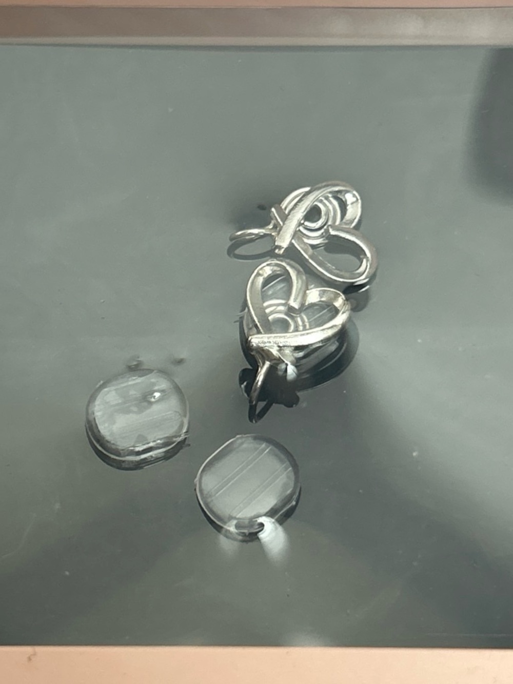 Silver color clip on Heart Earrings - Silver